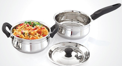 42% OFF on Mahavir Spark 3pc Induction & Lpg Compatible Induction Bottom Cookware Set(Stainless Steel, 3 - Piece) 42% OFF on Mahavir Spark 3pc Induction & Lpg Compatible Induction Bottom Cookware Set(Stainless Steel, 3 - Piece)