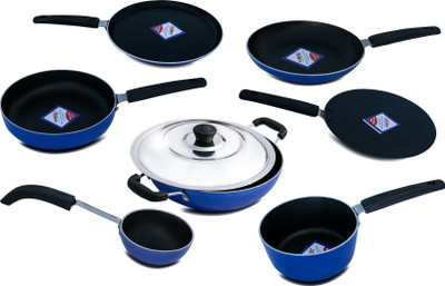 

KG Star NON-STICK COOKWARE COMBO Cookware Set(Aluminium, 8 - Piece), Multicolor