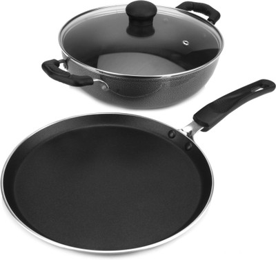 

Kreme Induction Bottom Cookware Set(PTFE (Non-stick), 2 - Piece), Grey