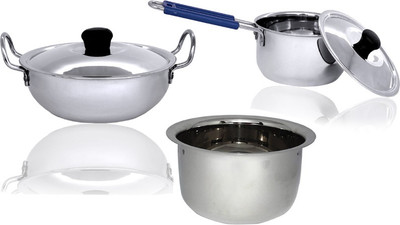 

bartan hub Induction Bottom Cookware Set(Stainless Steel, 3 - Piece)