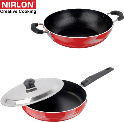 NIRLON COMBO SET Non-Stick Coated Cookware Set(PTFE (Non-stick), Steel, Aluminium, 3 - Piece)
