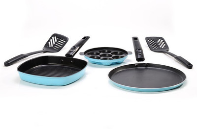 

Sumeet Nonstick High Five Cookware Set(Aluminium, 5 - Piece), Blue