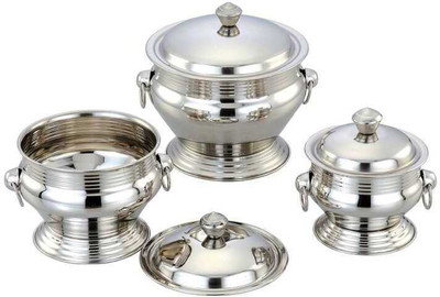 

chintamani Cookware Set(Stainless Steel, 6 - Piece), Silver