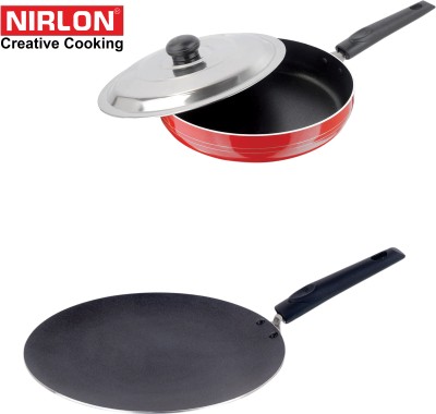 NIRLON COMBO SET Non-Stick Coated Cookware Set(PTFE (Non-stick), Stainless Steel, Aluminium, 3 - Piece)