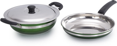 

Mahavir Induction Bottom Cookware Set(Stainless Steel, 3 - Piece), Green