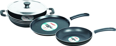

Snapple Cookware Set(Aluminium, 4 - Piece), Black