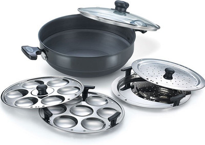 

Prestige Multi-Karahi Induction Bottom Cookware Set(PTFE (Non-stick), 6 - Piece), Black