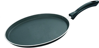 

Petals Tava Tawa 28 cm diameter(Aluminium, Non-stick), Black;grey