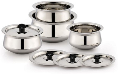 

Ndura vanchetty Cookware Set(Stainless Steel, 8 - Piece), Silver
