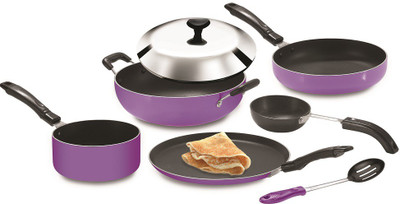 

Crystal Non-Stick 7 Pcs Induction Bottom Cookware Set(Aluminium, 6 - Piece), Purple
