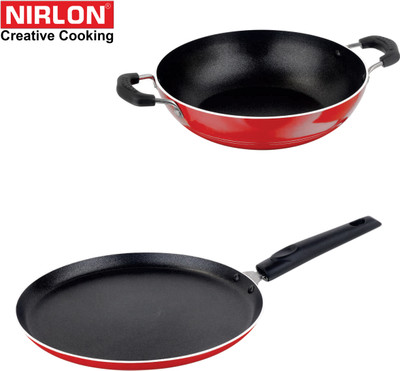 NIRLON COMBO SET Cookware Set(PTFE (Non-stick), Aluminium, 2 - Piece)