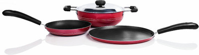 

Sumeet Nonstick Superb Six Cookware Set(Aluminium, 3 - Piece), Black;red