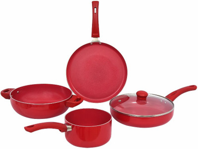 

Uniqraft Induction Bottom Cookware Set(Ceramic, 5 - Piece), Red