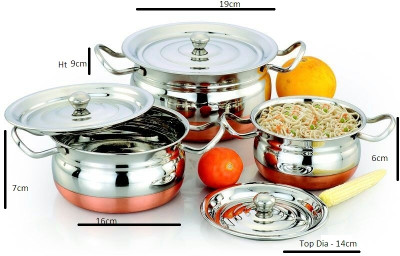 

Mahavir Cookware Set(Stainless Steel, 3 - Piece)