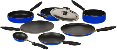 

Peach Peach 8 pcs Non Stick Cookware Set Cookware Set(PTFE (Non-stick), 8 - Piece), Blue