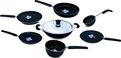 

KG Star cookware set Cookware Set(Aluminium, 8 - Piece), Black