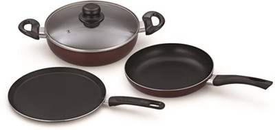 

Padmini LSP01 Induction Bottom Cookware Set(Aluminium, 3 - Piece), Black