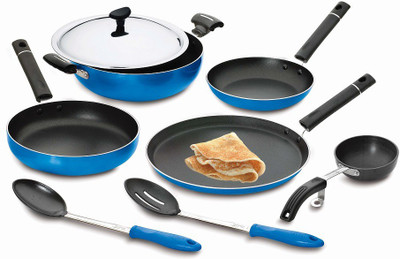 

Crystal Neon Series Non-Stick, 8Pcs, Blue Cookware Set(Aluminium, 8 - Piece)