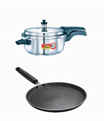 

Prestige Deluxe Alpha Stainless Steel Deep Pan With Granite Omni Tawa 280 Mm Induction Bottom Cookware Set(Stainless Steel, Aluminium, 2 - Piece), Black;silver