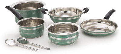 

Mahavir 7KFSHTSSGR Induction Bottom Cookware Set(Stainless Steel, 7 - Piece), Green