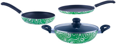 

Brilliant Symphony Green 4pc Nonstick Induction Based Induction Bottom Cookware Set(Aluminium, 4 - Piece)