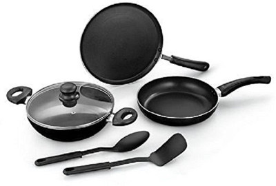 

Sun Flame Induction Bottom Cookware Set(Aluminium, 6 - Piece), Black