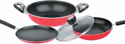 

Baltra Induction Bottom Cookware Set(Aluminium, 4 - Piece), Red