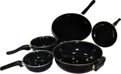 

Milton Induction Bottom Cookware Set(PTFE (Non-stick), 5 - Piece), Black