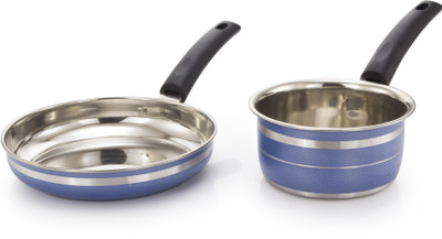 

Mahavir 2SFBL Induction Bottom Cookware Set(Stainless Steel, 2 - Piece), Blue