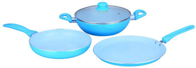

Wonderchef French Blossom Induction Bottom Cookware Set(Aluminium, 4 - Piece), Blue