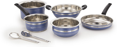 

Mahavir 7KFSHTSSBL Induction Bottom Cookware Set(Stainless Steel, 7 - Piece), Blue