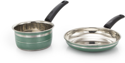 

Mahavir 2SFGR Induction Bottom Cookware Set(Stainless Steel, 2 - Piece), Green