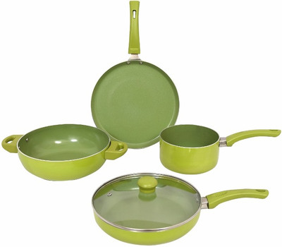 

Uniqraft Induction Bottom Cookware Set(Ceramic, 5 - Piece), Green