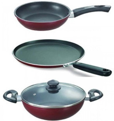 

Butterfly KCP3 Induction Bottom Cookware Set(PTFE (Non-stick), 2 - Piece), Black;maroon