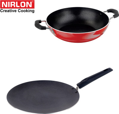 NIRLON COMBO SET Non-Stick Coated Cookware Set(PTFE (Non-stick), Aluminium, 2 - Piece)