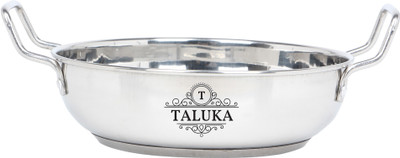 Taluka (8.5' x 3" Inches) Stainless Steel Induction friendly Kadhai Pan Wok Capacity :- 1000 ML Kadhai 27 cm(Stainless Steel, Induction Bottom)