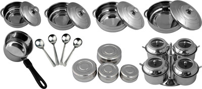 

birde Kt-05 Induction Bottom Cookware Set(Stainless Steel, 21 - Piece)