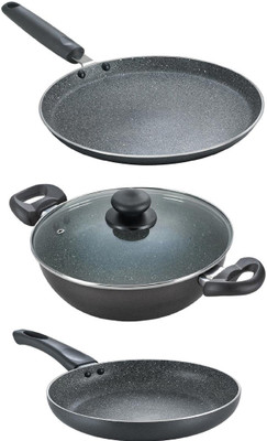 Prestige Aluminium Induction Non-Stick Coated Bottom Cookware Set Of 7 Pcs  : Prestige 