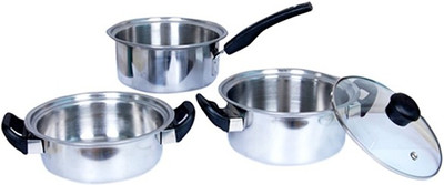 

Khaitan Induction Bottom Cookware Set(Steel, 4 - Piece)
