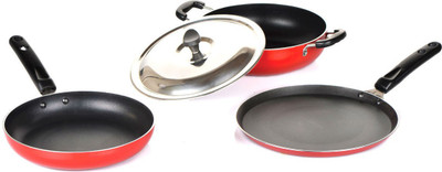 Meet Cookware Set(Aluminium, 1 - Piece), Red
