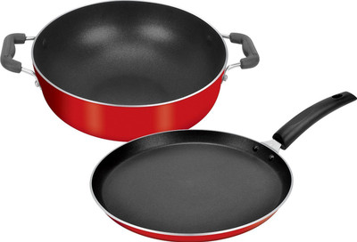 

Jaipan Induction Bottom Cookware Set(PTFE (Non-stick), 2 - Piece), Maroon