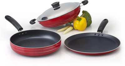 

Anjali Induction Bottom Cookware Set(Stainless Steel, 4 - Piece), Red