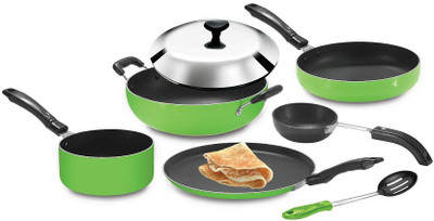 

Crystal Non-Stick 7Pcs Induction Bottom Cookware Set(Aluminium, 7 - Piece), Green