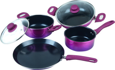 

Ilo Metallic Induction Bottom Cookware Set(Aluminium, 6 - Piece), Purple