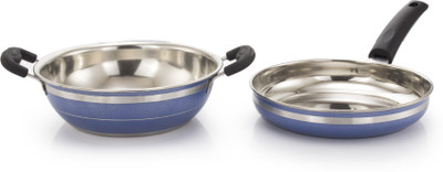 

Mahavir 2KFBL Induction Bottom Cookware Set(Stainless Steel, 2 - Piece), Blue