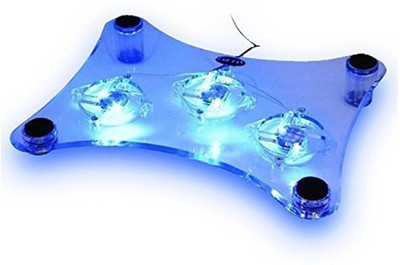 

Alfa Mart Laptop Notebook with 3 Fans & Blue LED Lights Cooling Pad(Blue)