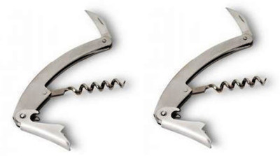 

Hotwine Stainless Steel Combo Silver Stainless Steel Twisting Pull Corkscrew(Pack of 2)