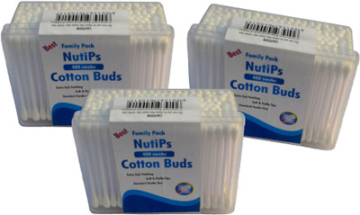 

Nutips Cotton Buds 400 Swabs ( Pack of 3)(400 Units)
