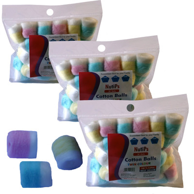 

Nutips Nutips TWIN Colour Cotton Balls 50U (Pack of 3)(150 Units)
