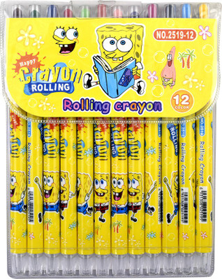 

Disney Shoppertize Sponge Bob Rolling Crayons for Kids (Set of 12 Colours)(Multicolour)